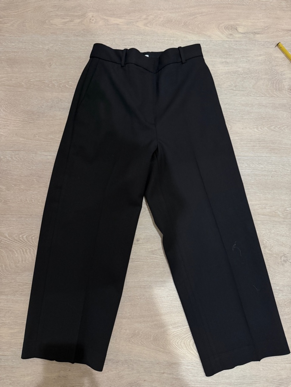 Aritzia Babaton Black Wide-Leg Dress Pants cropped